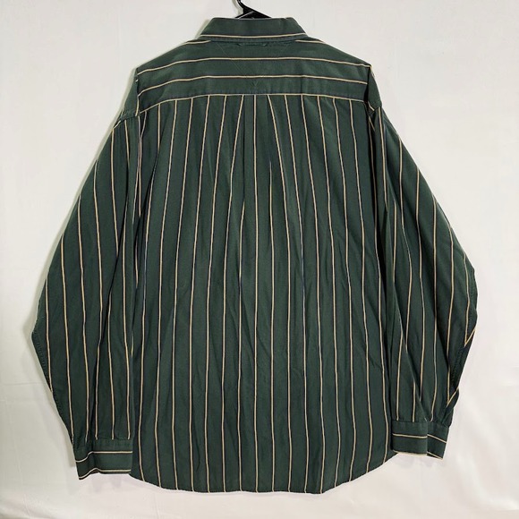 VTG Tommy Hilfiger Shirt Men's XL Green Stripe Long Sleeve Button Down 90s Retro - Picture 2 of 6